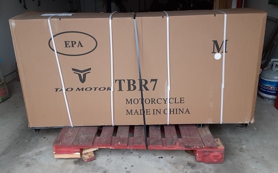 TBR7 Arrived.  A Chinese Motorcycle In A Box.  Not gift wrapped?