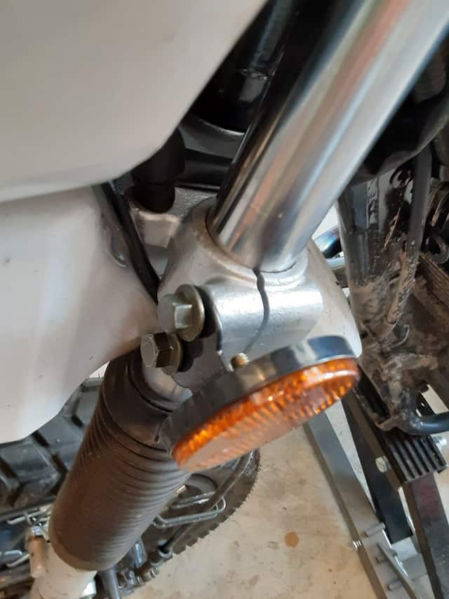 TaoTao TBR7's Fork tube lower clamp bolts.