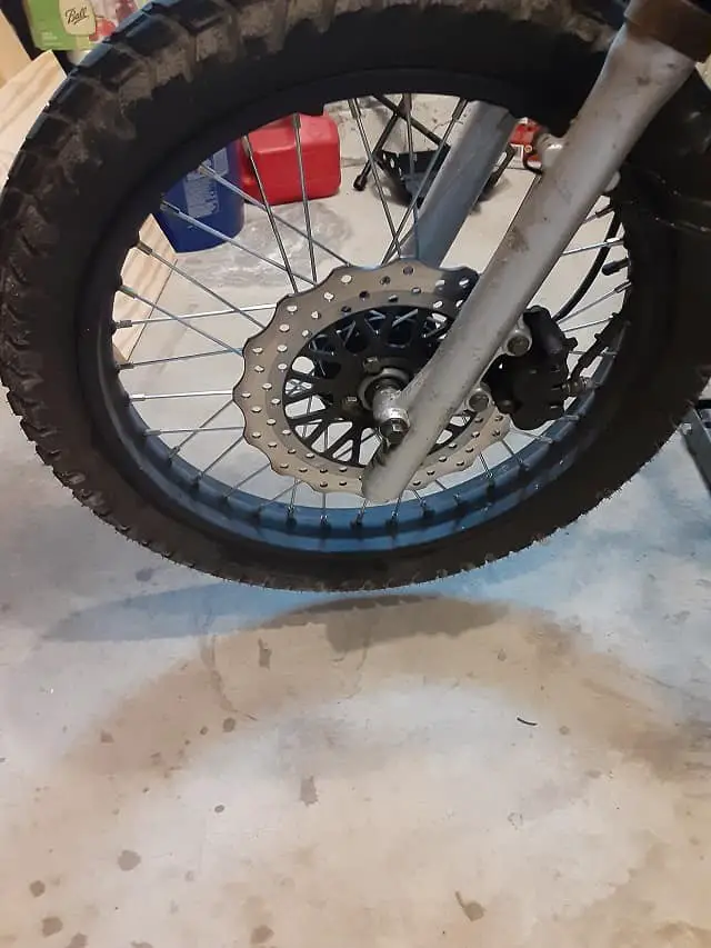 TaoTao TBR7 Motorcycle Tire, barely off ground.