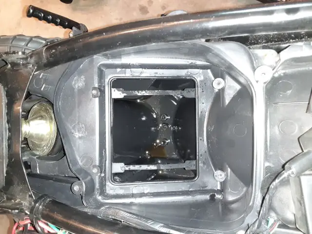 Oil in motorcycle air box.