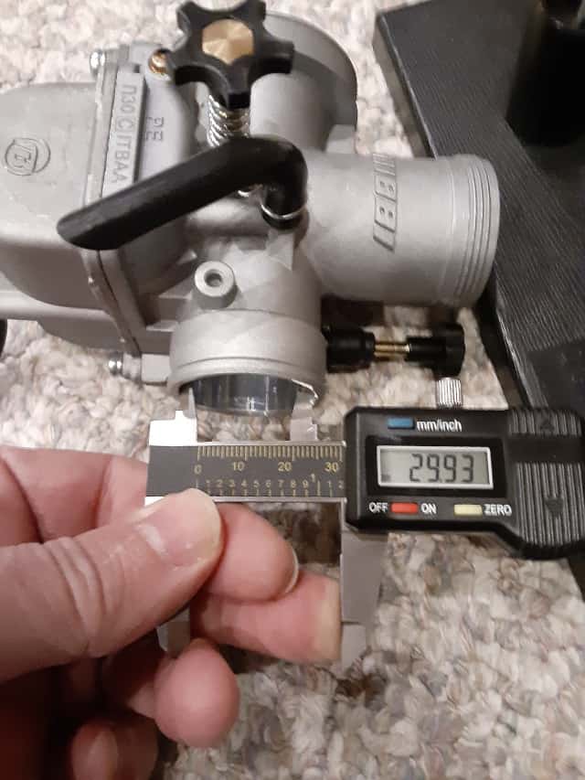 Nibbi carb outlet measured.