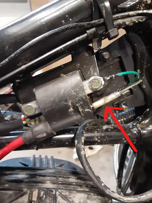 Stock TBR7 ignition coil, connections.