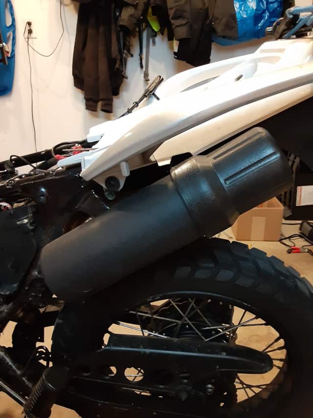 Burrito storage tube installed on TBR7 motorcycle.  Nice.
