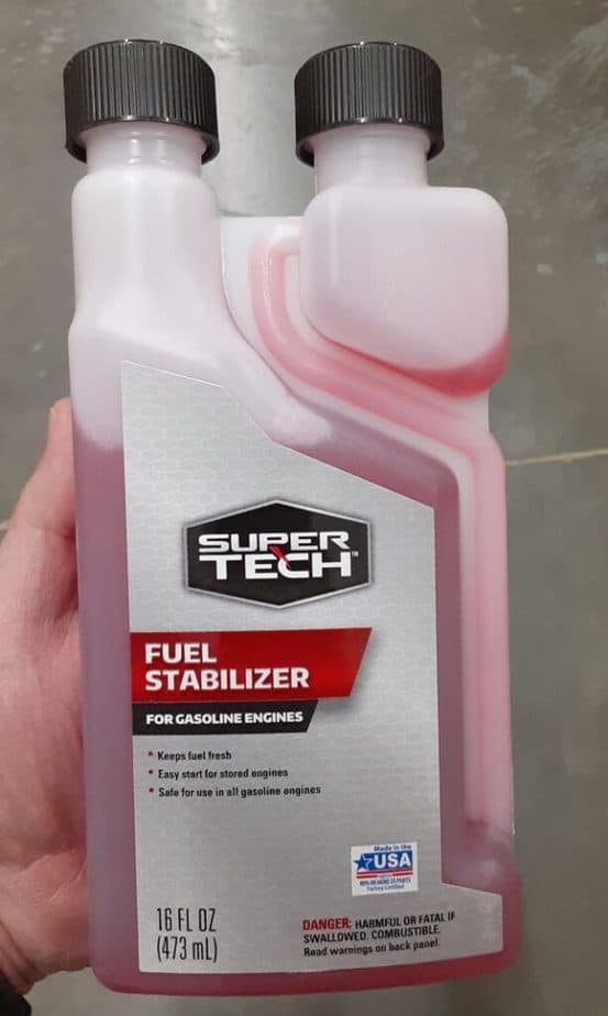 Name brand fuel stabilizer for motorcycle engines.  - Super Tech Walmart Brand.