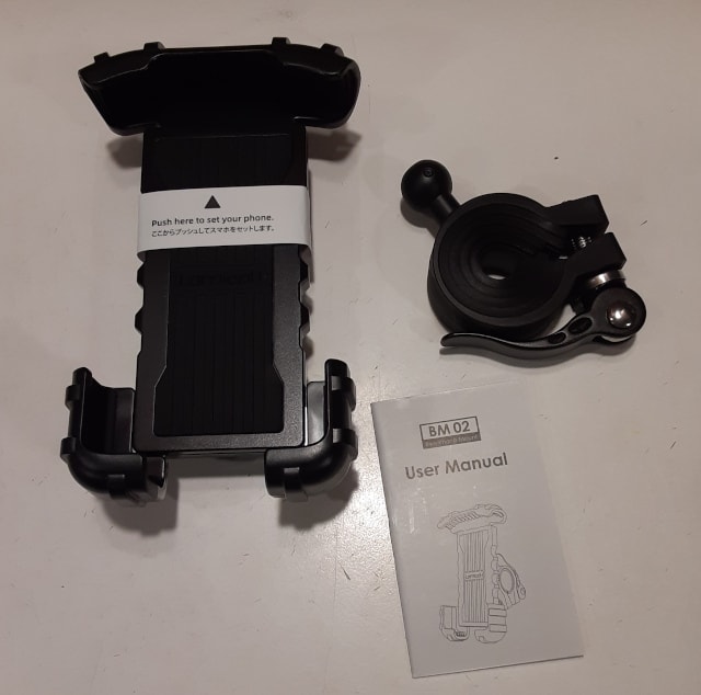 Best Budget Motorcycle Handlebar Phone Mount Items from box.