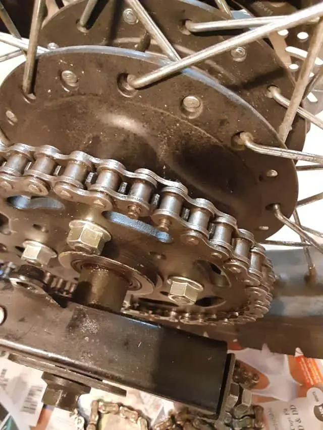 New motorcycle chain master link inserted.