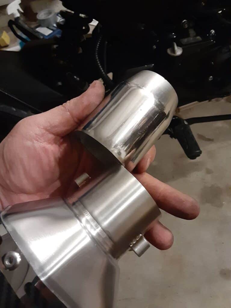 New Grom Clone muffler rounded adapter removed.