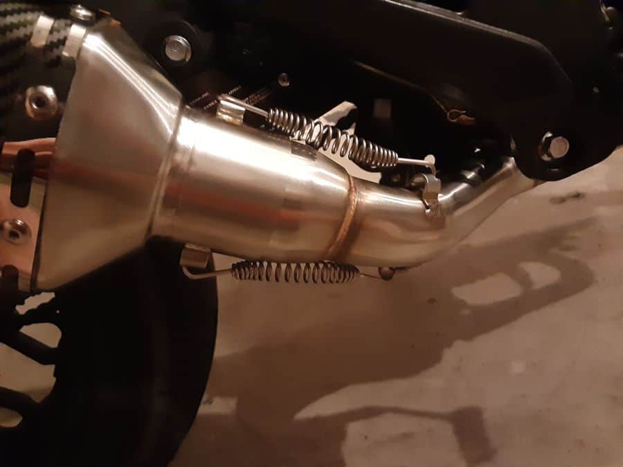 New Boom Vader muffler with two springs.