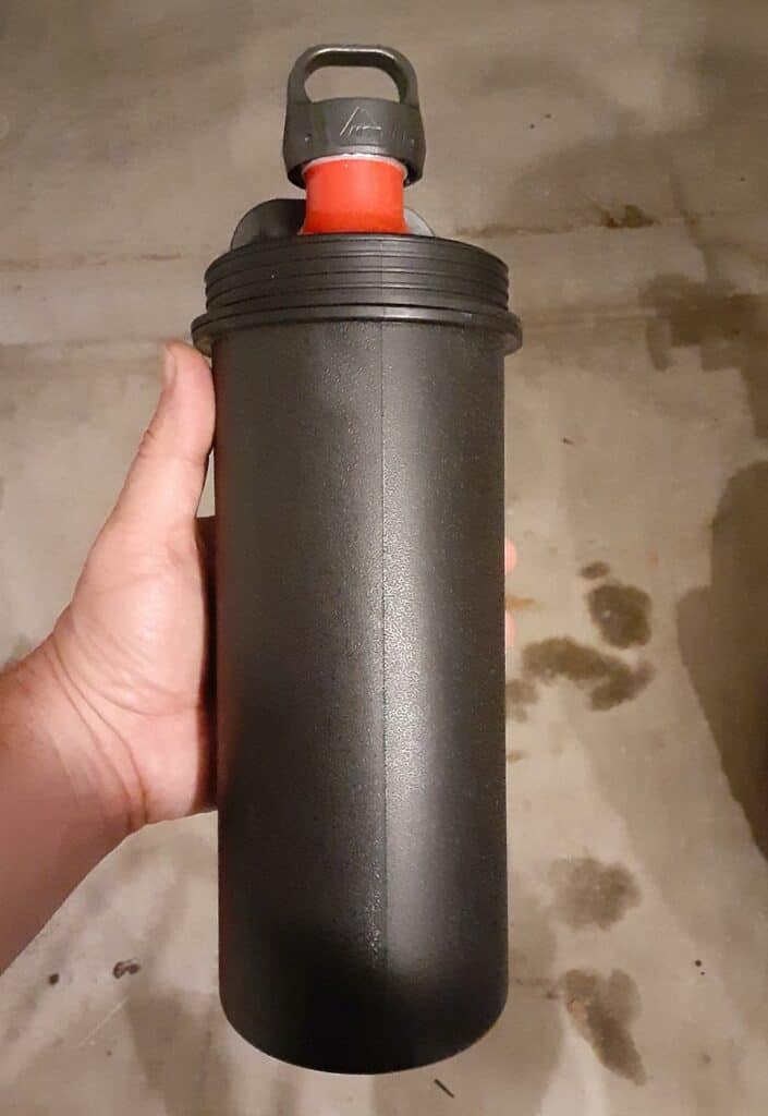 MSR Fuel Bottle In a Burrito Storage Tube.