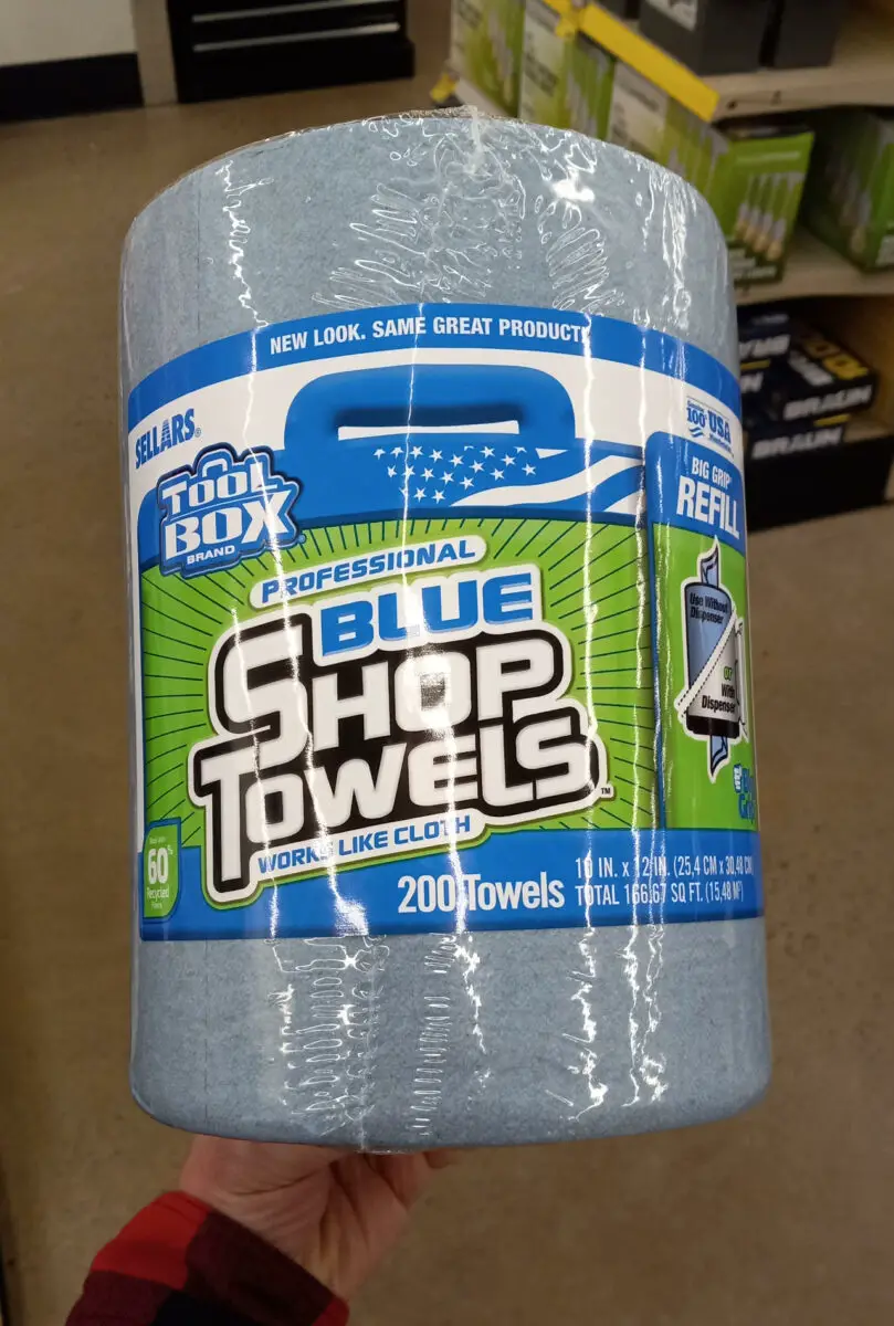 Blue shop towels for your garage.