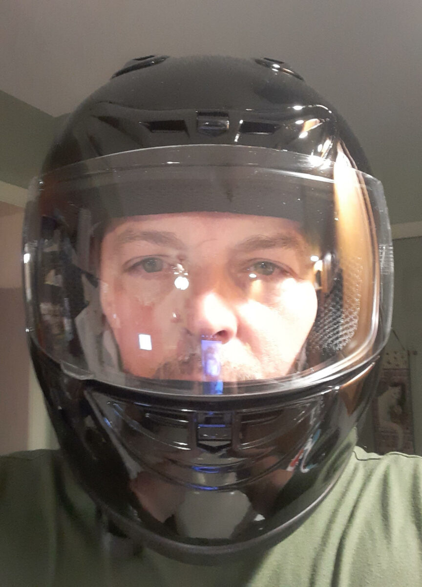 Me, wearing the Fuel Full-Face Helmet.  I need a shave.