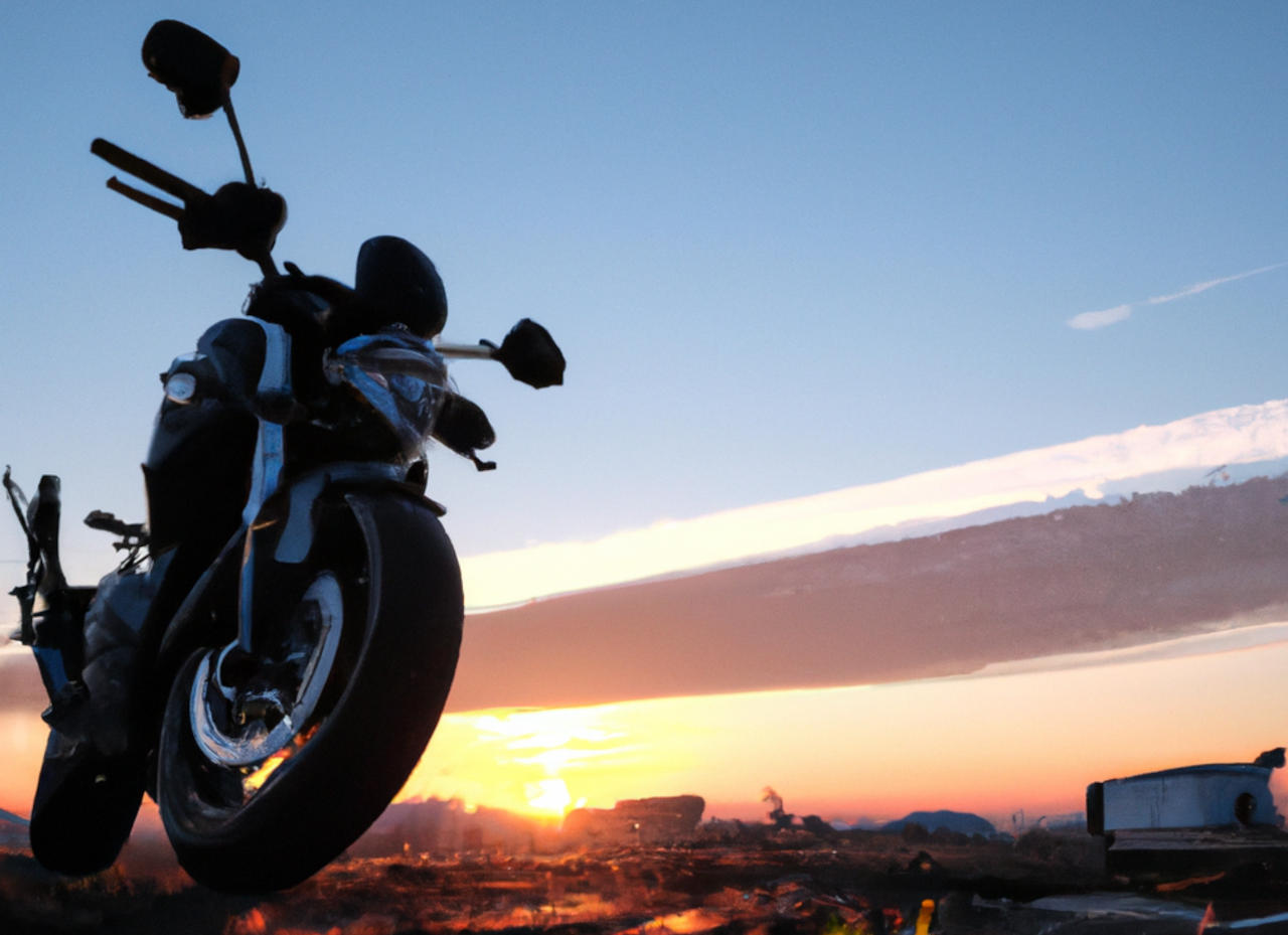 New motorcycle in the Sunrise.